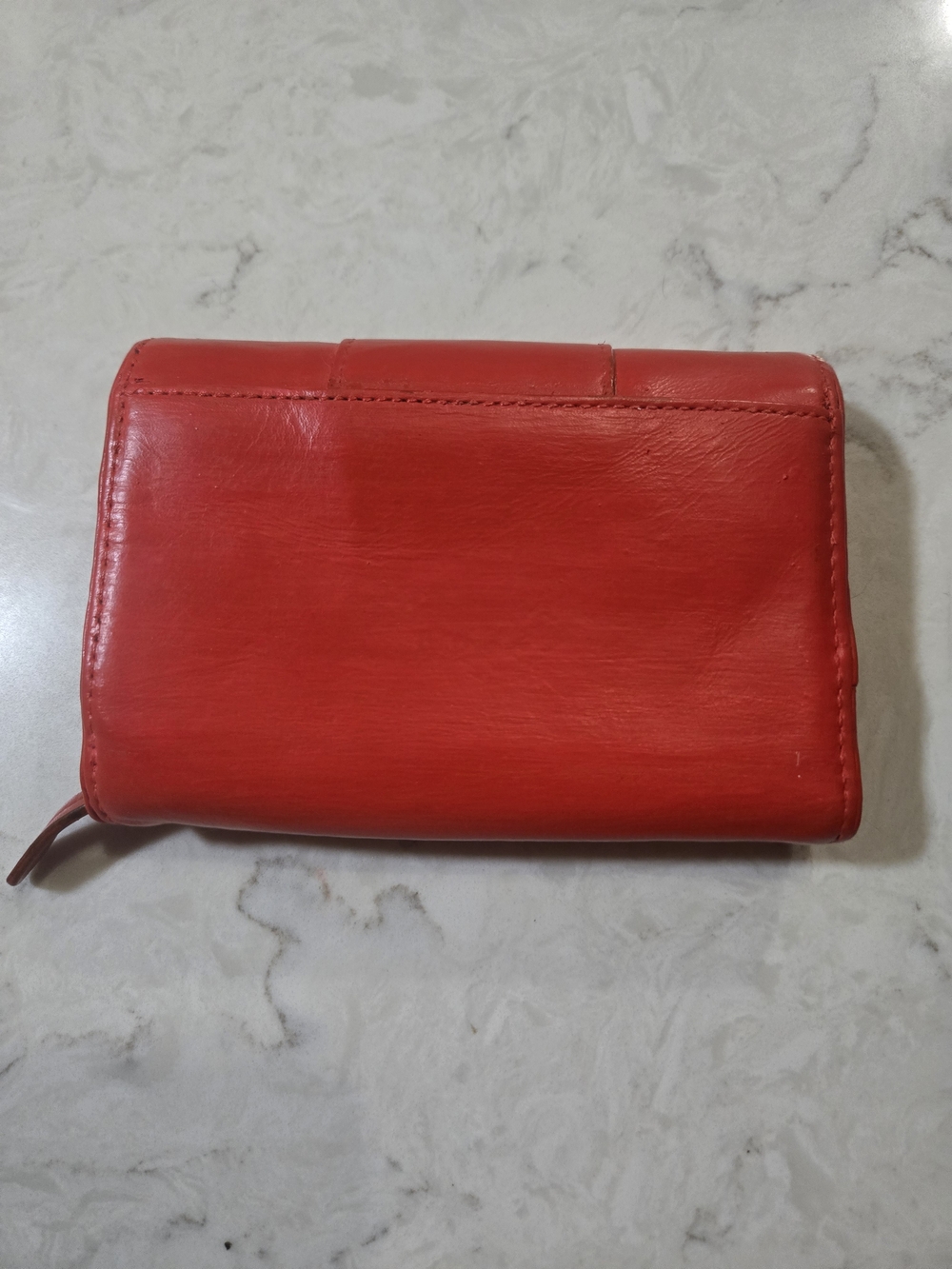 Coach Red Leather Compact Wallet - Picture 3 of 12